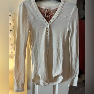 Free people cream long sleeve top